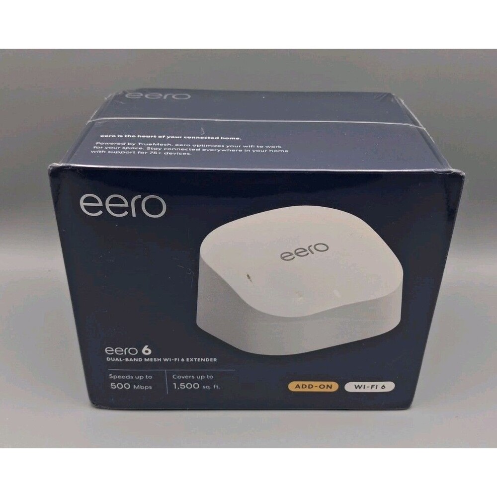 Eero 6 Mesh Wi-Fi 6 Extender Dual-Band AX1800 Add-On Only White - NEW & SEALED